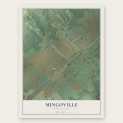Mingoville, Pennsylvania map print, the full design