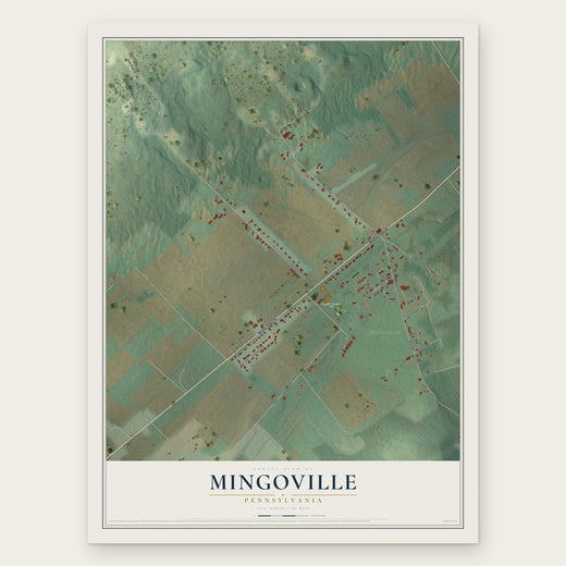 Mingoville, Pennsylvania map print, the full design