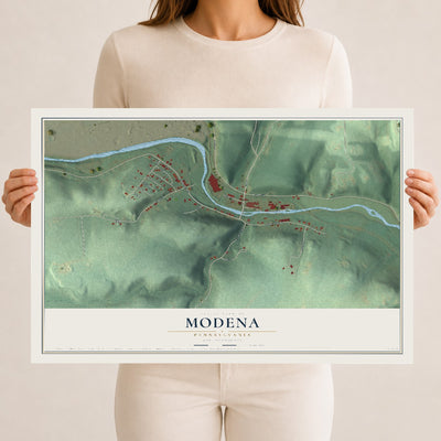Map of Modena, Pennsylvania, 12 x 18 inch unframed archival matte print