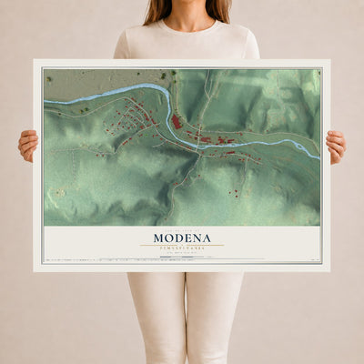 Map of Modena, Pennsylvania, 24 x 36 inch unframed archival matte print