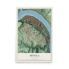 Map of Monaca, Pennsylvania, 12 x 18 inch unframed archival matte print