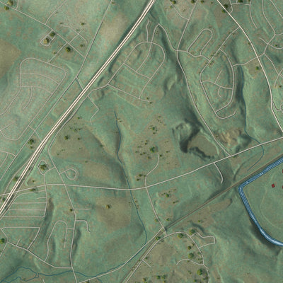 Close-up of the map of Monaghan, Pennsylvania print showing street and building detail