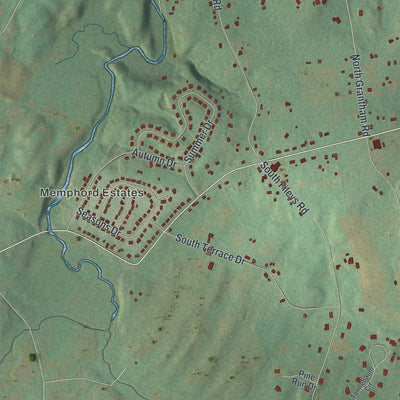 Second close-up of the map of Monaghan, Pennsylvania print showing more streets and buildings