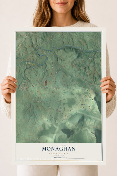 Map of Monaghan, Pennsylvania, 18 x 24 inch unframed archival matte print