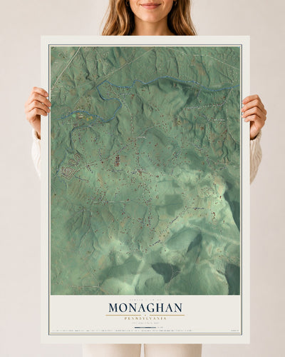 Map of Monaghan, Pennsylvania, 24 x 36 inch unframed archival matte print