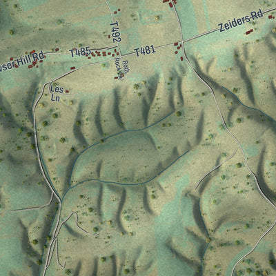 Close-up of the map of Monroe, Juniata County, Pennsylvania print showing street and building detail