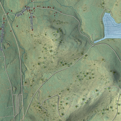 Second close-up of the map of Monroe, Wyoming County, Pennsylvania print showing more streets and buildings