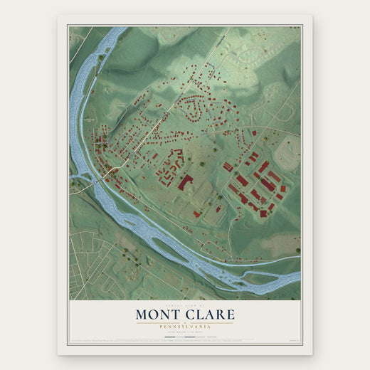 Mont Clare, Pennsylvania map print, the full design