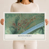 Map of Montgomery, Lycoming County, Pennsylvania, 12 x 18 inch unframed archival matte print