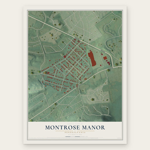 Montrose Manor, Pennsylvania map print, the full design
