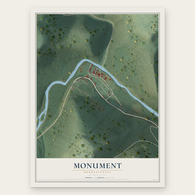 Monument, Pennsylvania map print, the full design