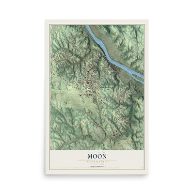 Map of Moon, Pennsylvania, 12 x 18 inch unframed archival matte print