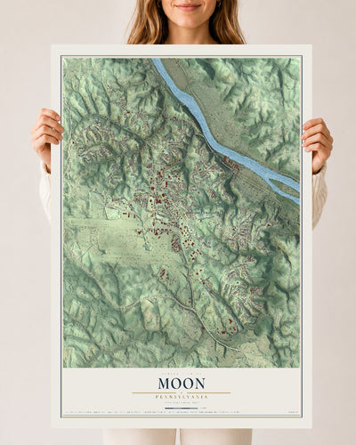 Map of Moon, Pennsylvania, 24 x 36 inch unframed archival matte print