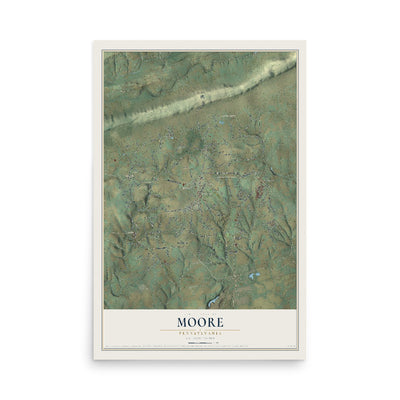 Map of Moore, Pennsylvania, 12 x 18 inch unframed archival matte print