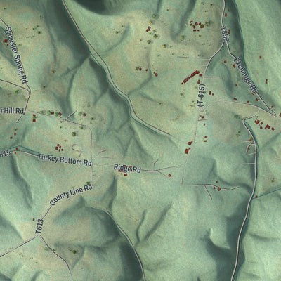 Second close-up of the map of Moreland, Pennsylvania print showing more streets and buildings