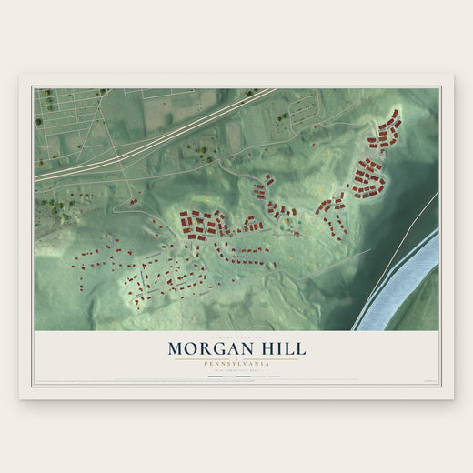 Morgan Hill, Pennsylvania map print, the full design