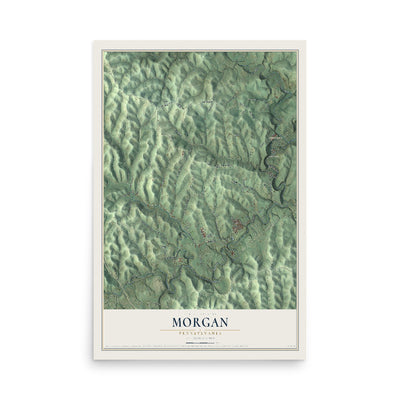 Map of Morgan, Pennsylvania, 12 x 18 inch unframed archival matte print
