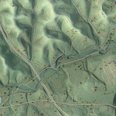 Close-up of the map of Morgan, Pennsylvania print showing street and building detail