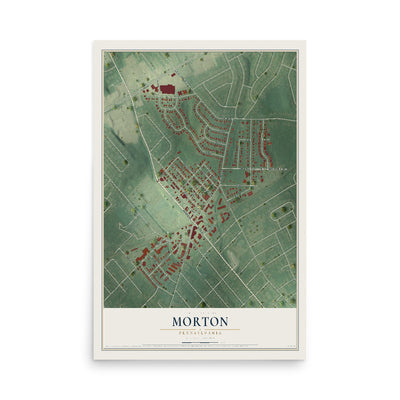 Map of Morton, Pennsylvania, 12 x 18 inch unframed archival matte print