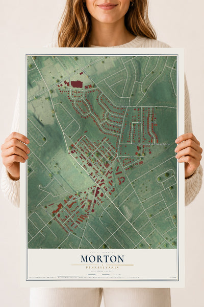 Map of Morton, Pennsylvania, 18 x 24 inch unframed archival matte print