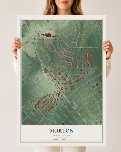 Map of Morton, Pennsylvania, 24 x 36 inch unframed archival matte print
