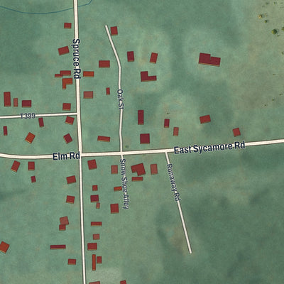 Close-up of the map of Moshannon, Pennsylvania print showing street and building detail