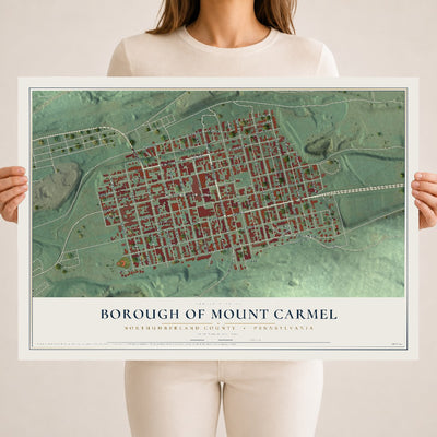 Map of the Borough of Mount Carmel, Northumberland County, Pennsylvania, 18 x 24 inch unframed archival matte print