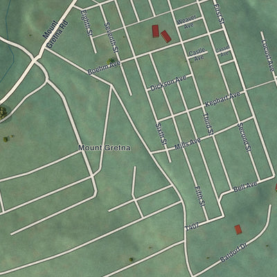 Close-up of the map of Mount Gretna Heights, Pennsylvania print showing street and building detail
