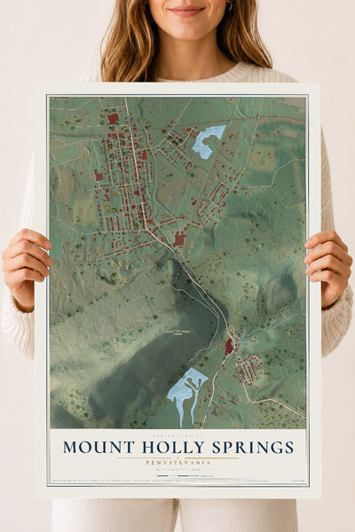 Map of Mount Holly Springs, Pennsylvania, 18 x 24 inch unframed archival matte print