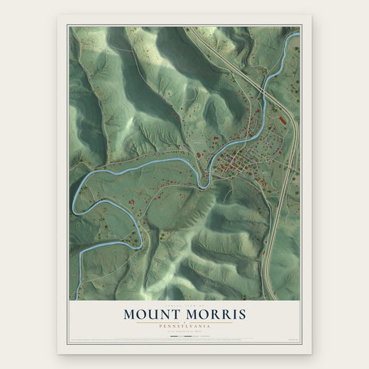 Mount Morris, Pennsylvania map print, the full design