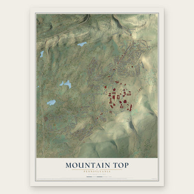 Mountain Top, Pennsylvania map print, the full design
