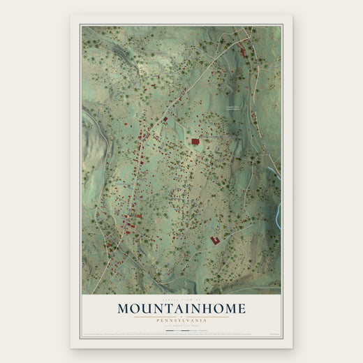 Mountainhome, Pennsylvania map print, the full design