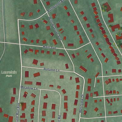 Close-up of the map of Muhlenberg Park, Pennsylvania print showing street and building detail