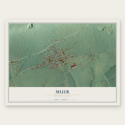 Muir, Pennsylvania map print, the full design