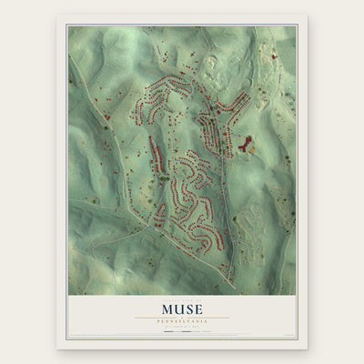 Muse, Pennsylvania map print, the full design
