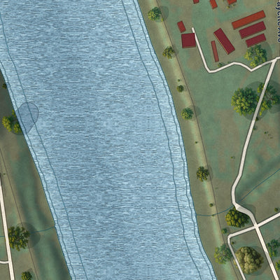 Close-up of the map of Naomi, Pennsylvania print showing street and building detail