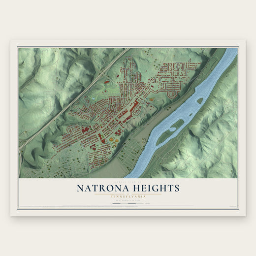 Natrona Heights, Pennsylvania map print, the full design