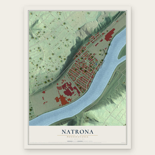 Natrona, Pennsylvania map print, the full design