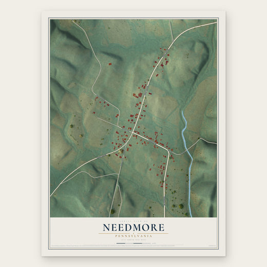 Needmore, Pennsylvania map print, the full design