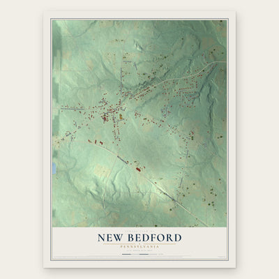 New Bedford, Pennsylvania map print, the full design
