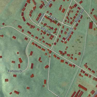 Close-up of the map of New Berlinville, Pennsylvania print showing street and building detail