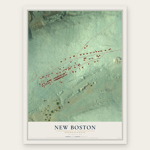 New Boston, Pennsylvania map print, the full design