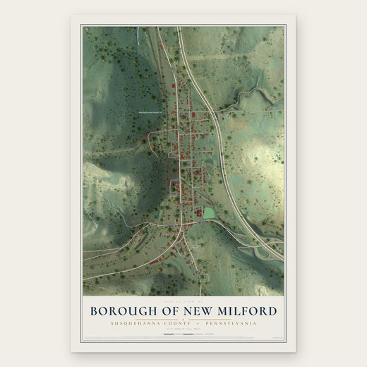 Borough of New Milford, Susquehanna County, Pennsylvania map print, the full design