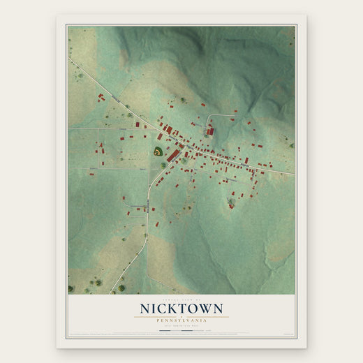 Nicktown, Pennsylvania map print, the full design