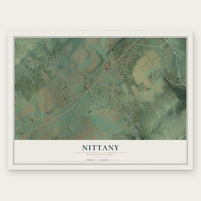 Nittany, Pennsylvania map print, the full design