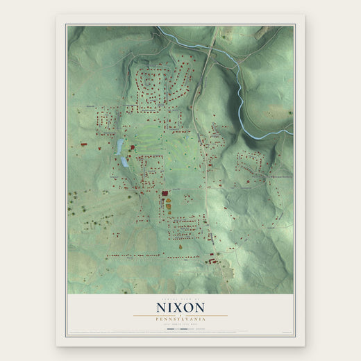 Nixon, Pennsylvania map print, the full design