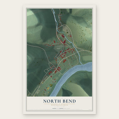 North Bend, Pennsylvania map print, the full design