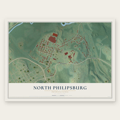 North Philipsburg, Pennsylvania map print, the full design