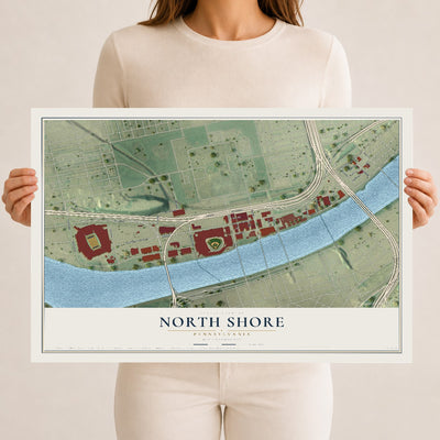 Map of North Shore, Pennsylvania, 12 x 18 inch unframed archival matte print