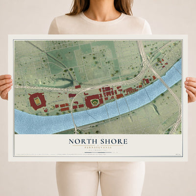 Map of North Shore, Pennsylvania, 18 x 24 inch unframed archival matte print